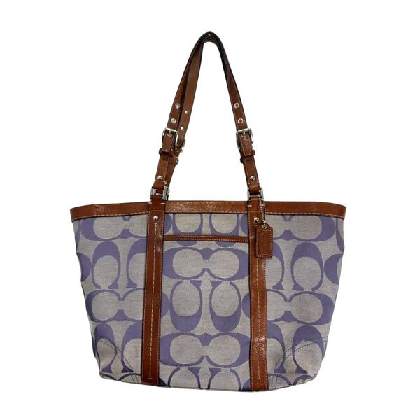 Y2K COACH purple Signature C Tote shoulder bag purse - Picture 1 of 7